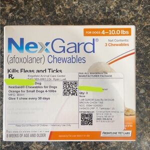 NexGard Chewables for Dogs 4-10 lbs